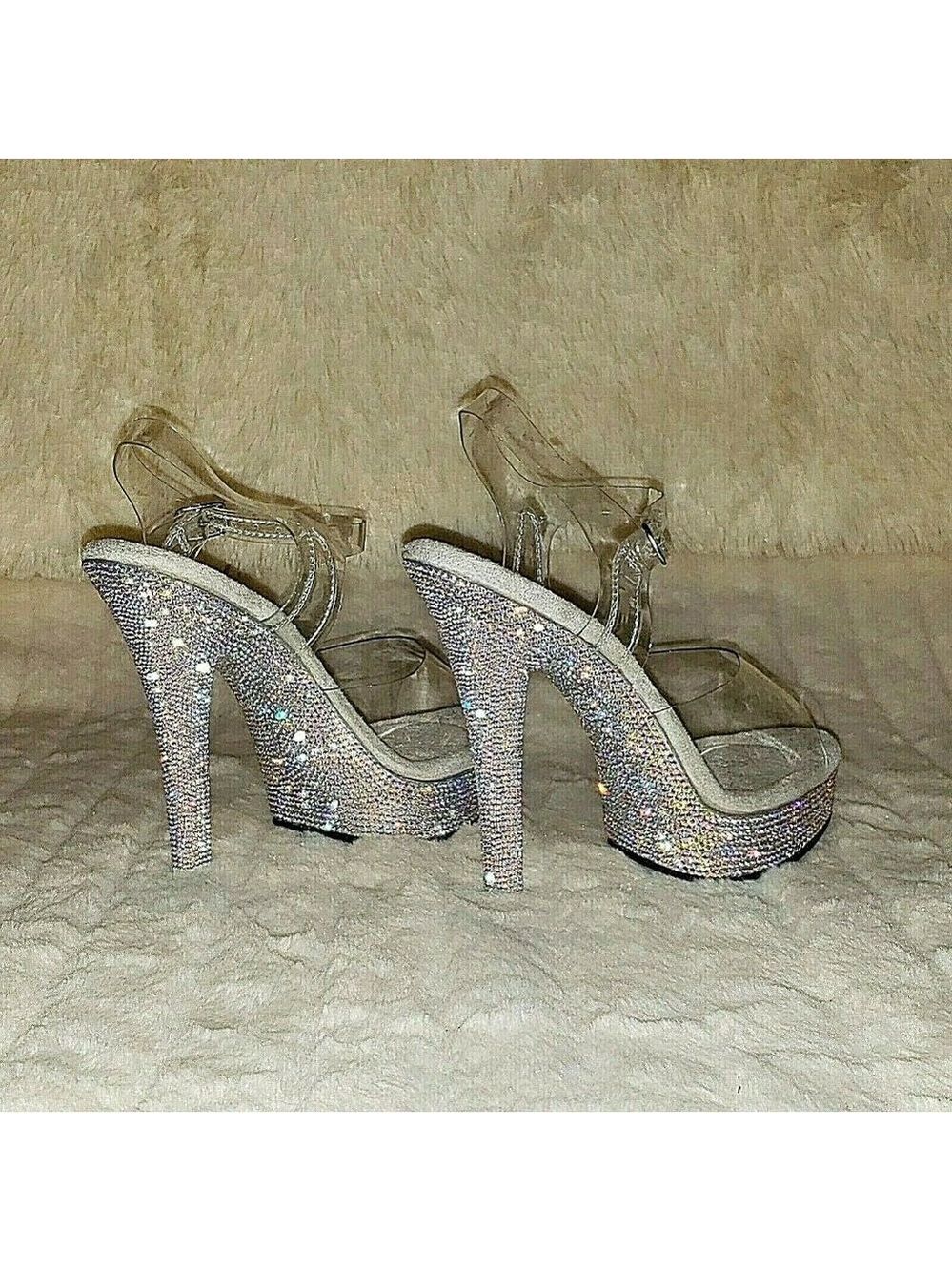 Majesty Bejeweled 508DM Rhinestone Platform 5" Stiletto High Heel Shoes